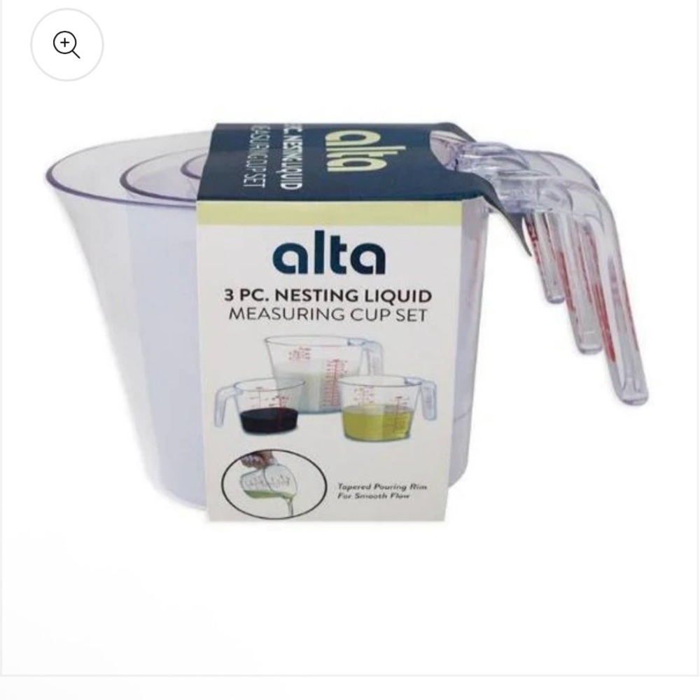 Alta - 3-Piece Nesting Liquid Measuring Cup Set - 1, 2 & 4 Cup BPA FREE